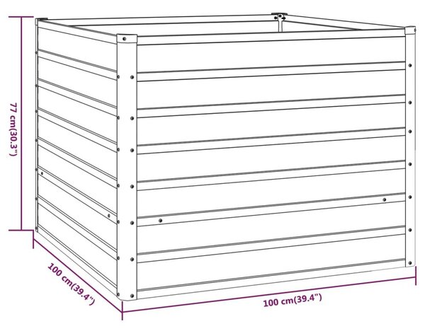 Ζαρντινιέρα Σκουριασμένο 100x100x77 εκ. Ατσάλι Σκληρυθέν Αέρα - Καφέ