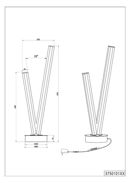 Φωτιστικό Επιτραπέζιο Cinque CICANTO 575010107 Νίκελ ματ (Nickel Mat- Satin) 2000 - 4000K