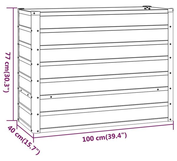 Ζαρντινιέρα Σκουριασμένο 100x40x77 εκ. Ατσάλι Σκληρυθέν Αέρα - Καφέ