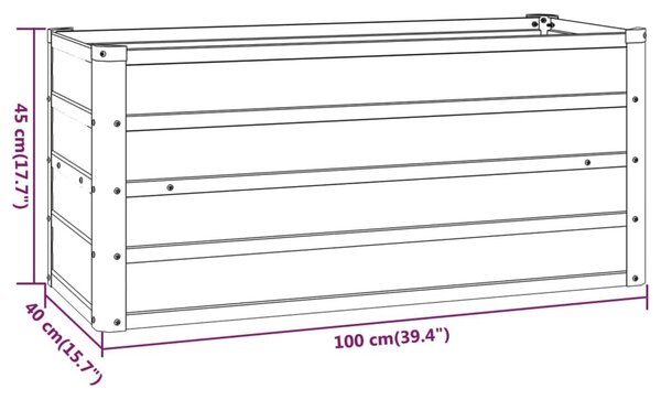 Ζαρντινιέρα Σκουριασμένο 100x40x45 εκ. Ατσάλι Σκληρυθέν Αέρα - Καφέ