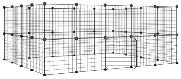 Κλουβί Κατοικίδιων με 36 Πάνελ + Πόρτα Μαύρο 35 x 35εκ Ατσάλινο - Μαύρο