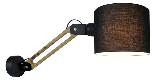 Φωτιστικό Τοίχου - Απλίκα 77-3655 WL17013 Angona Black & Wood Homelighting