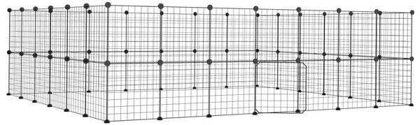 Κλουβί Κατοικίδιων με 52 Πάνελ + Πόρτα Μαύρο 35 x 35εκ Ατσάλινο - Μαύρο