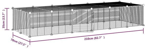 Κλουβί Κατοικίδιων με 28 Πάνελ + Πόρτα Μαύρο 35 x 35εκ Ατσάλινο - Μαύρο