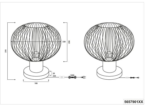 Φωτιστικό Επιτραπέζιο Trio Lighting GILA 565790166 Μπεζ της άμμου (Beige Sandy)