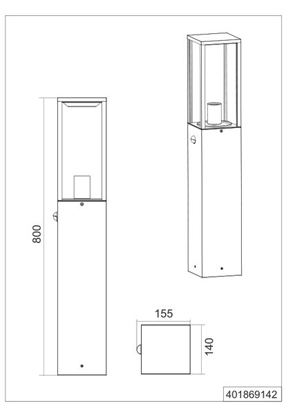 Φωτιστικό Κολόνα/Κολωνάκι Trio Lighting GARONNE 401869142 Ανθρακί (Anthracite)