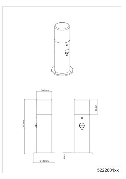 Φωτιστικό Κολόνα/Κολωνάκι Trio Lighting HOOSIC 522260132 Μαύρο Ματ (Black Mat)