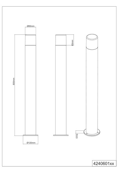 Φωτιστικό Κολόνα/Κολωνάκι Trio Lighting HOOSIC 424060132 Μαύρο Ματ (Black Mat)