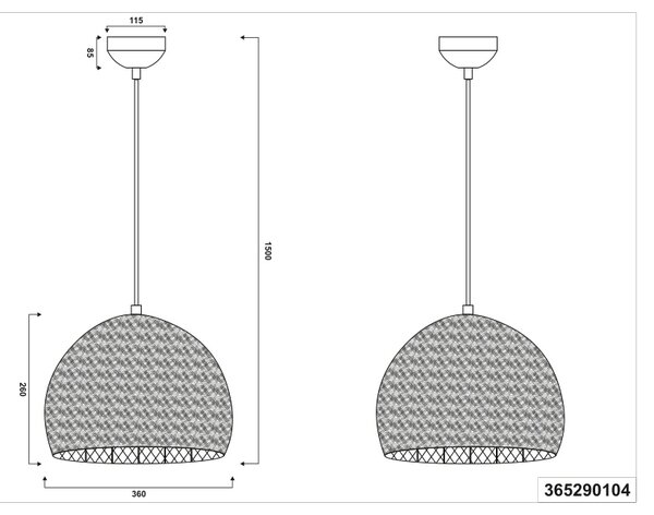 Φωτιστικό Κρεμαστό Trio Lighting KAMARA 365290104 Οξυντέ (Bronzed)