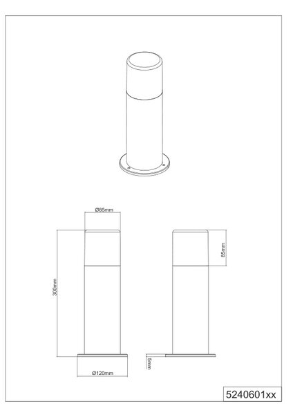 Φωτιστικό Κολόνα/Κολωνάκι Trio Lighting HOOSIC 524060132 Μαύρο Ματ (Black Mat)