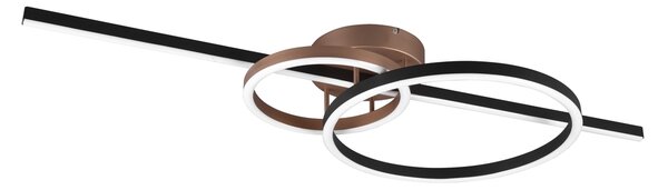 Φωτιστικό Οροφής Trio Lighting MONTILLA 643010302 Μαύρο Ματ (Black Mat) με Χαλκό 2700 - 6000K