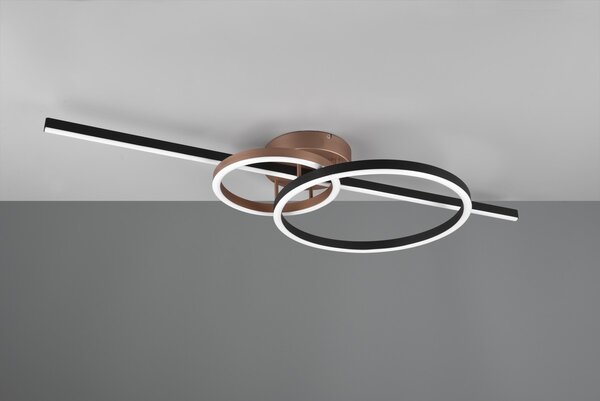 Φωτιστικό Οροφής Trio Lighting MONTILLA 643010302 Μαύρο Ματ (Black Mat) με Χαλκό 2700 - 6000K