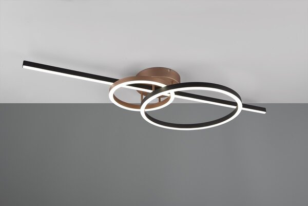 Φωτιστικό Οροφής Trio Lighting MONTILLA 643010302 Μαύρο Ματ (Black Mat) με Χαλκό 2700 - 6000K