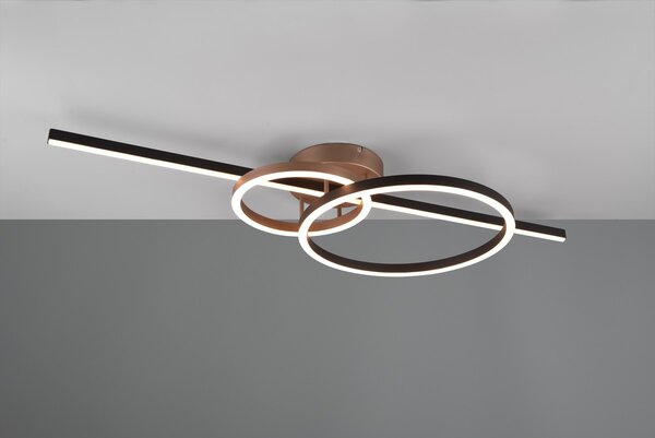 Φωτιστικό Οροφής Trio Lighting MONTILLA 643010302 Μαύρο Ματ (Black Mat) με Χαλκό 2700 - 6000K