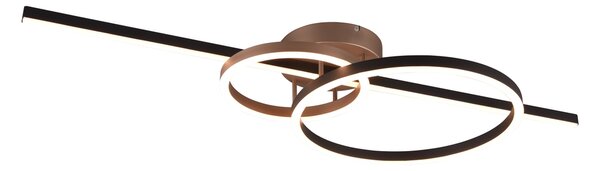 Φωτιστικό Οροφής Trio Lighting MONTILLA 643010302 Μαύρο Ματ (Black Mat) με Χαλκό 2700 - 6000K
