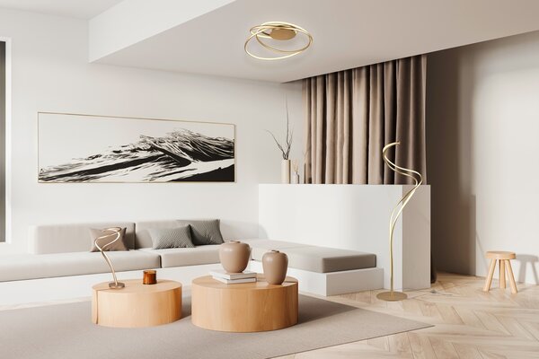Φωτιστικό Επιδαπέδιο Trio Lighting NALA 444310179 Χρυσό Χρώμα (Gold Coloured) 2300+3000+4000K
