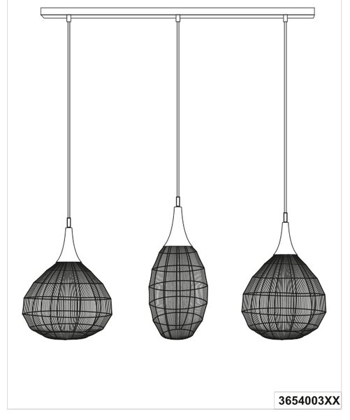 Φωτιστικό Κρεμαστό Trio Lighting SORAYA 365400304 Οξυντέ (Bronzed)