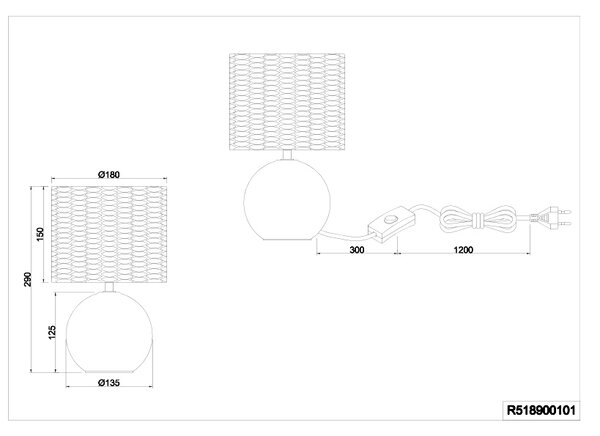 Φωτιστικό Επιτραπέζιο Trio Lighting VINA 518900101 Λευκό (White)