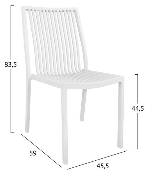 Ap Καρέκλα αλουμινίου «Ustica bianco» 46x59x84cm - 61214617