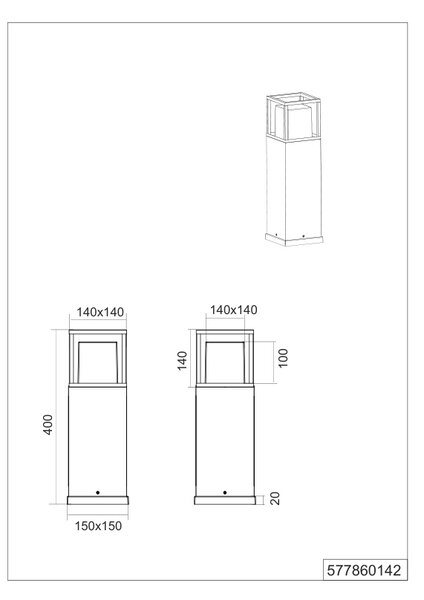 Φωτιστικό Κολόνα/Κολωνάκι Trio Lighting WITHAM 577860142 Ανθρακί (Anthracite) 2300+3000+4000K