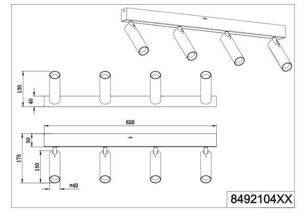 Φωτιστικό Σποτ Trio Lighting AMBALA 849210432 Μαύρο Ματ (Black Mat) 2300+3000+4000K