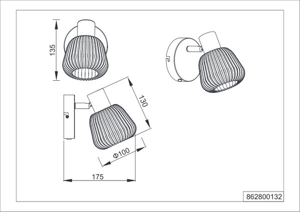 Φωτιστικό Σποτ Trio Lighting TARIFA 862800132 Μαύρο Ματ (Black Mat)