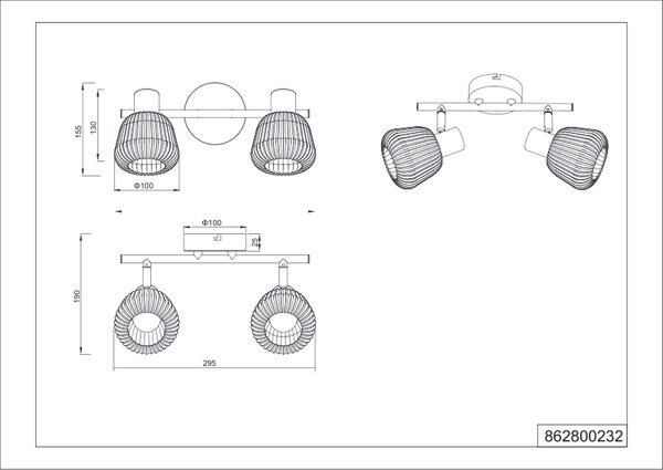 Φωτιστικό Σποτ Trio Lighting TARIFA 862800232 Μαύρο Ματ (Black Mat)