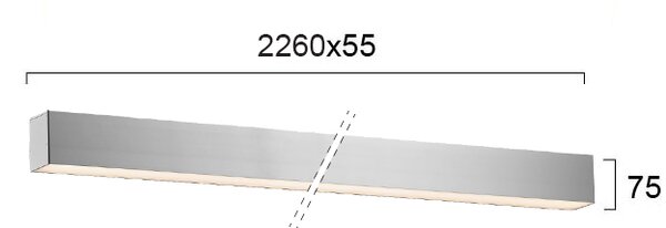 Γραμμικό Φωτιστικό Οροφής Viokef Station Ultra 3911-01226-4-U-N L2260 4000K Ασημί