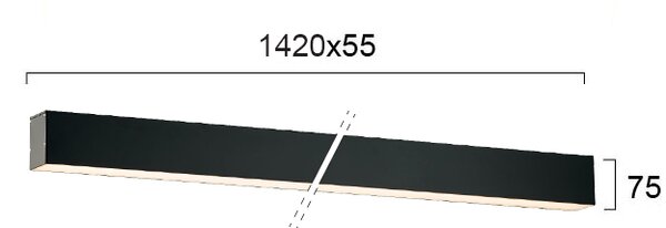 Γραμμικό Φωτιστικό Οροφής Viokef Station Ultra 3911-01142-4-B-N L1420 4000K Μαύρο Ματ
