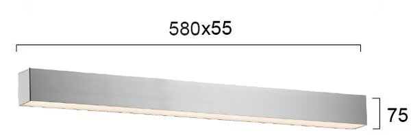 Γραμμικό Φωτιστικό Τοίχου Viokef Station Ultra 3911-02058-4-U-N L580 4000K Ασημί