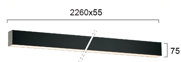 Γραμμικό Φωτιστικό Οροφής Viokef Station Ultra 3911-01226-3-B-N L2260 3000K Μαύρο Ματ