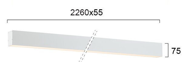 Γραμμικό Φωτιστικό Οροφής Viokef Station Ultra 3911-01226-4-W-N L2260 4000K Λευκό