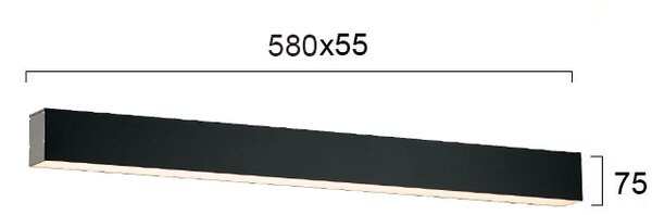 Γραμμικό Φωτιστικό Τοίχου Viokef Station Ultra 3911-02058-3-B-D1 L580 3000K Dimmable Μαύρο Ματ