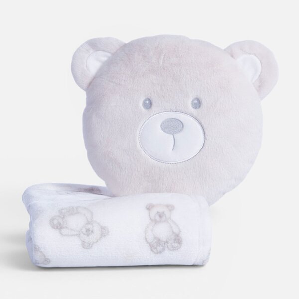 Κουβέρτα Fleece Αγκαλιάς (75x100) + Μαξιλάρι Nef-Nef Homeware Baby Honey Bear Beige/Pink