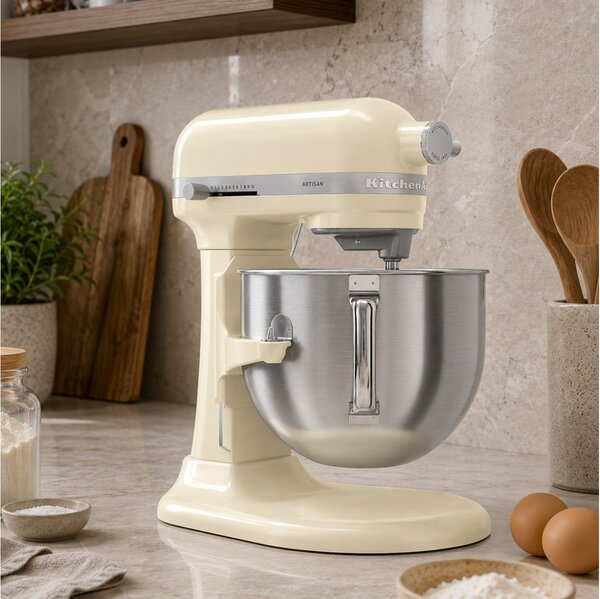 Κουζινομηχανή KitchenAid Artisan Bowl Lift 5KSM70SHXEAC με ισχύ 375W, 11 ταχύτητες και χωρητικότητα 6.6L - Almond Cream