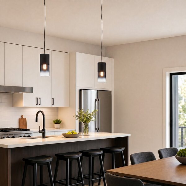 Trio Lighting Robin κρεμαστό φωτιστικό για DUOline, μαύρο/γκρι καπνογόνο, ρυθμιζόμενος, Μαύρο, Σαλόνι / τραπεζαρία, Μέταλλο, σύγχρονο