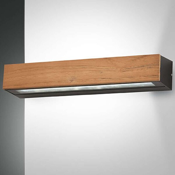 Φωτιστικό Τοίχου - Απλίκα Hazel 3680-29-165 20W Led 38cm Teak Wood Fabas Luce