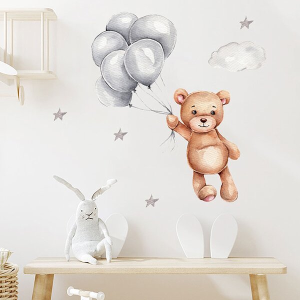 Παιδικά Αυτοκόλλητα Τοίχου Sipo Teddy Bear With Balloons SIP-WS63036