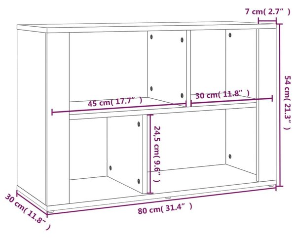 Ντουλάπι Γκρι Σκυροδέματος 80x30x54 εκ. Επεξεργασμένο Ξύλο - Γκρι