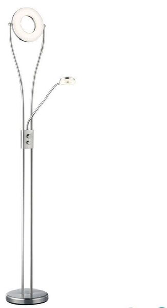 Φωτιστικό Δαπέδου Rennes R42412107 1x18W & 1x4W Led Φ28cm 180cm Nickel Mat RL Lighting