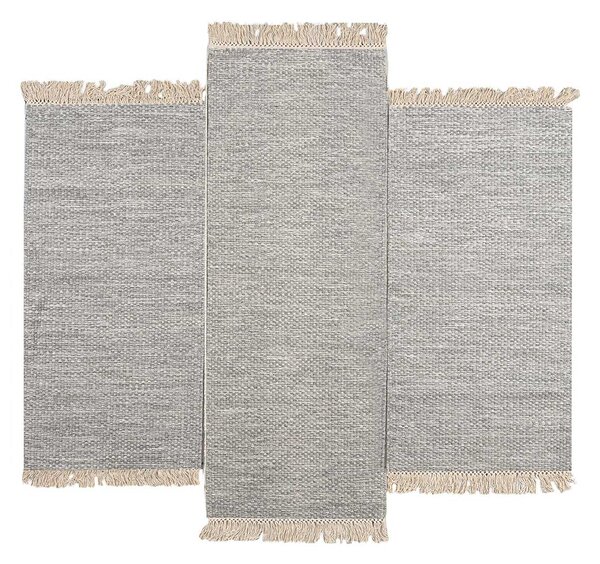 Χαλιά Κρεβατοκάμαρας (Σετ 3τμχ) Polcarpet Wool Kilim 738 Grey