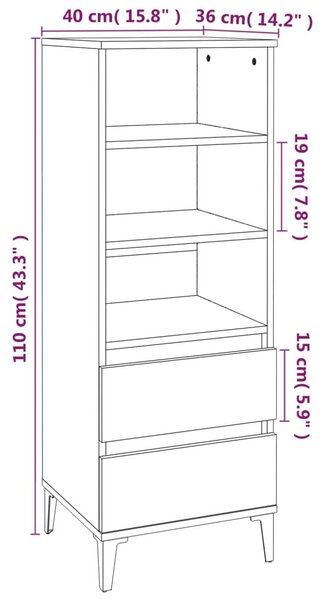 Ντουλάπι Sonoma Δρυς 40x36x110 εκ. από Επεξεργασμένο Ξύλο - Μπεζ