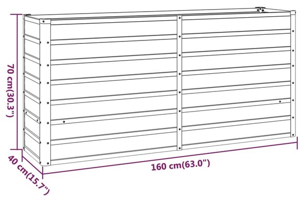 Ζαρντινιέρα Σκουριασμένο 160x40x77 εκ. Ατσάλι Σκληρυθέν Αέρα - Καφέ