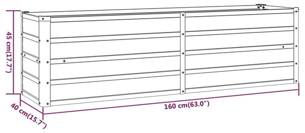 Ζαρντινιέρα Σκουριασμένο 160x40x45 εκ. Ατσάλι Σκληρυθέν Αέρα - Καφέ