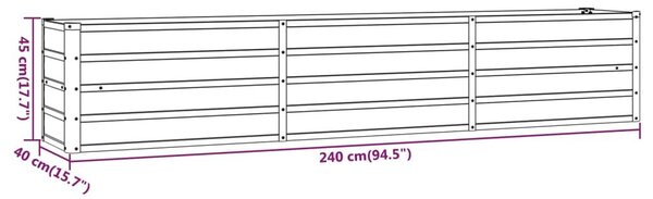 Ζαρντινιέρα Σκουριασμένο 240x40x45 εκ. Ατσάλι Σκληρυθέν Αέρα - Καφέ