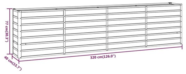 Ζαρντινιέρα Σκουριασμένο 320x40x77 εκ. Ατσάλι Σκληρυθέν Αέρα - Καφέ