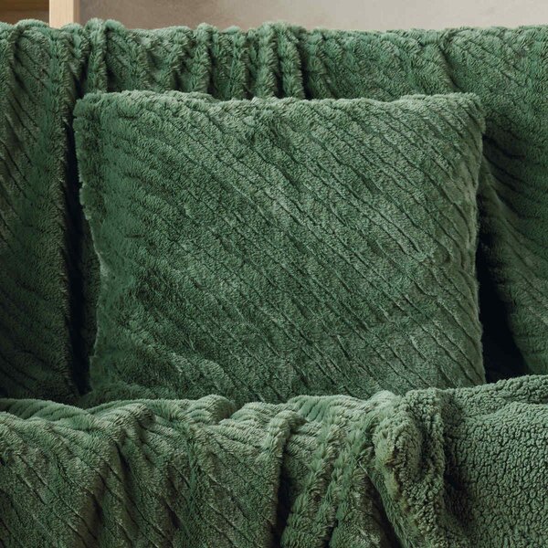 Γούνινο Διακοσμητικό Μαξιλάρι (50x50) Kentia Stylish Lilibeth 02 Dark Green