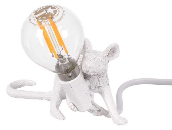 Φωτιστικό Επιτραπέζιο Mouse 00676 1xE12 13x4x7cm White GloboStar