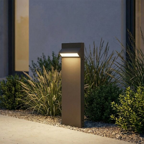 Arcchio Φωτιστικό διαδρόμου LED Vonar, ύψος 50 cm, ανθρακί, Γκρι, Αλουμίνιο, σύγχρονο
