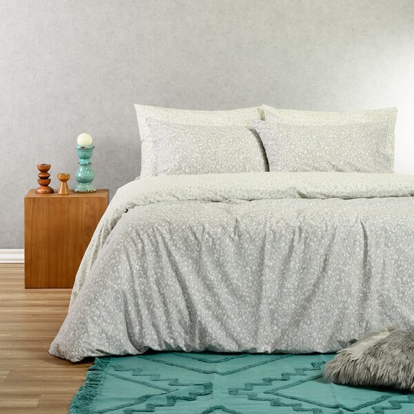 Παπλωματοθήκη Μονή (165x245) 2 Όψεων Melinen Casual Line Leo Aqua/Grey
